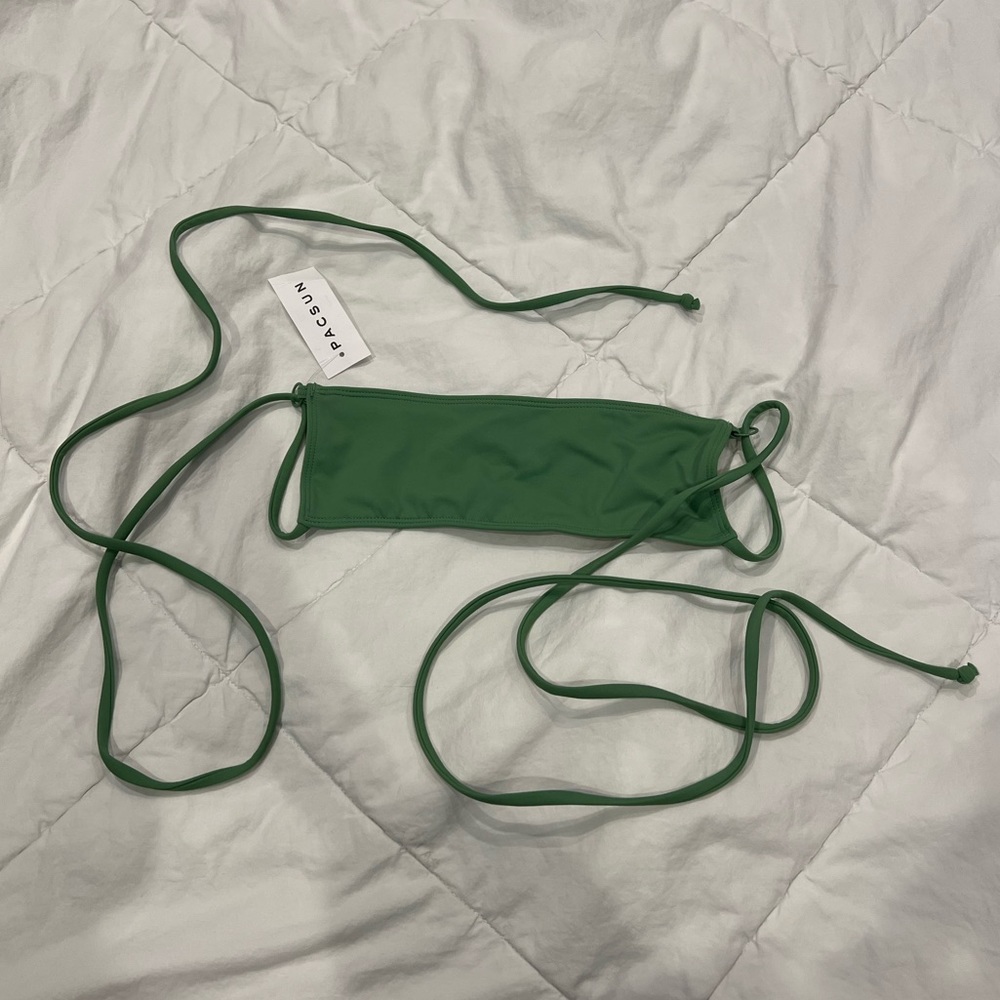 Blue Hour Green Strappy Bikini Top